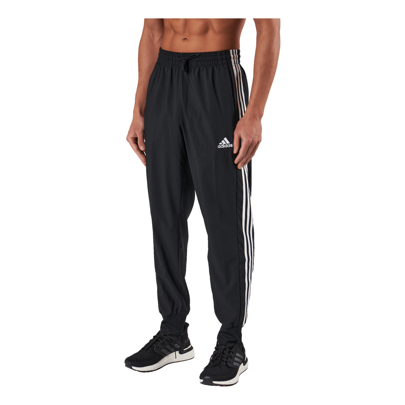 AEROREADY Essentials Tapered Cuff Woven 3-Stripes Joggers Black