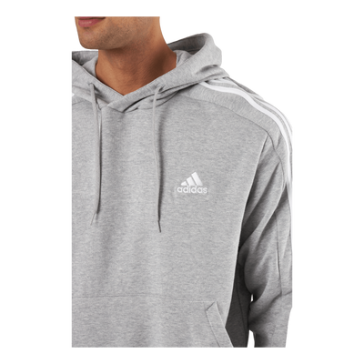 Essentials French Terry 3-Stripes Hoodie Medium Grey Heather