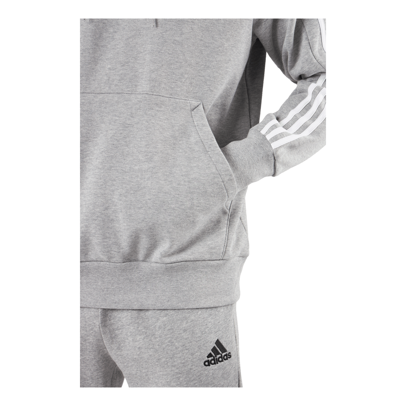 Essentials French Terry 3-Stripes Hoodie Medium Grey Heather