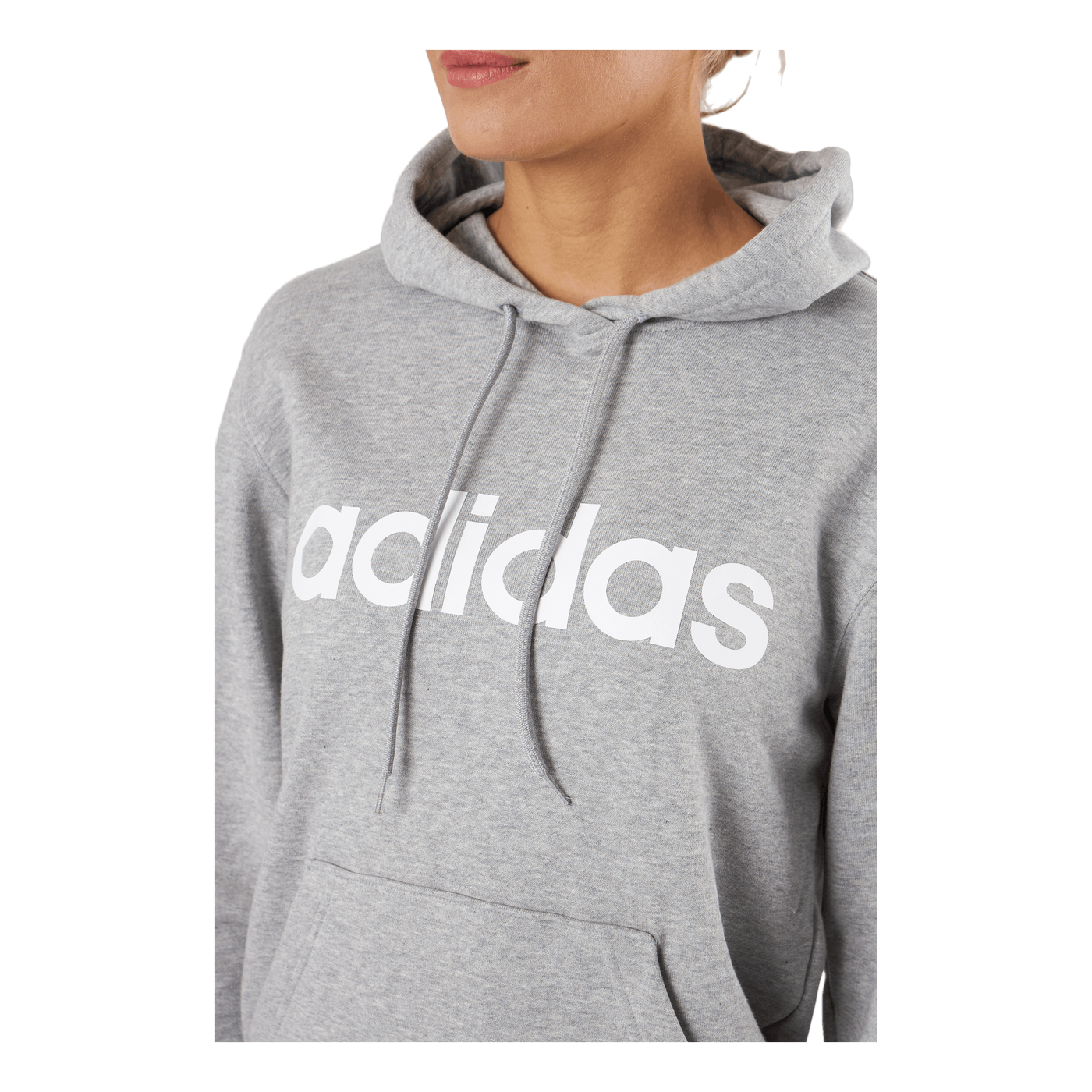 Essentials Linear Hoodie Medium Grey Heather - adidas –