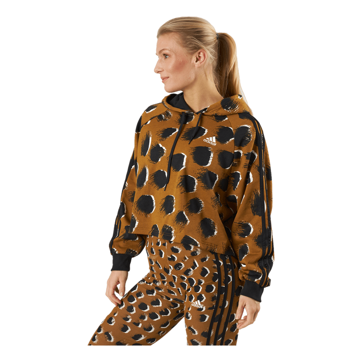 Essentials 3-Stripes Animal Print Hoodie Brostr/Multco/Black