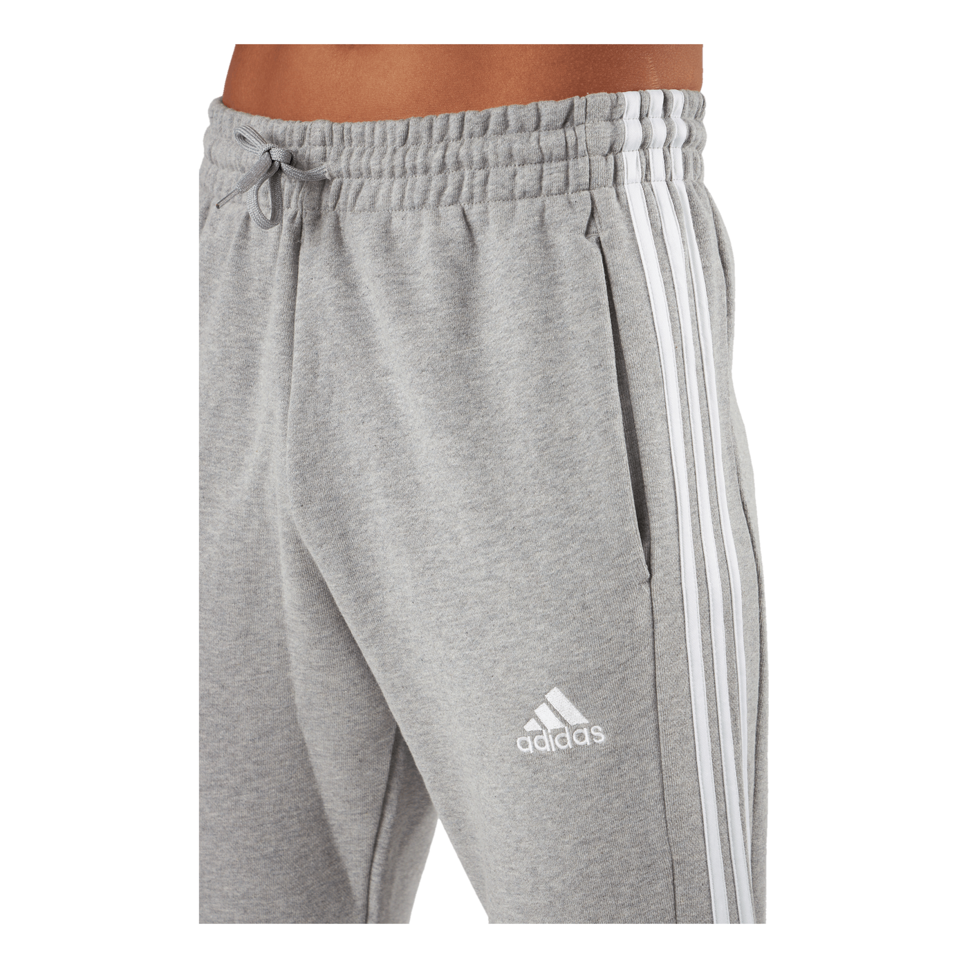 Essentials French Terry Tapered Cuff 3-Stripes Joggers Medium Grey Heather