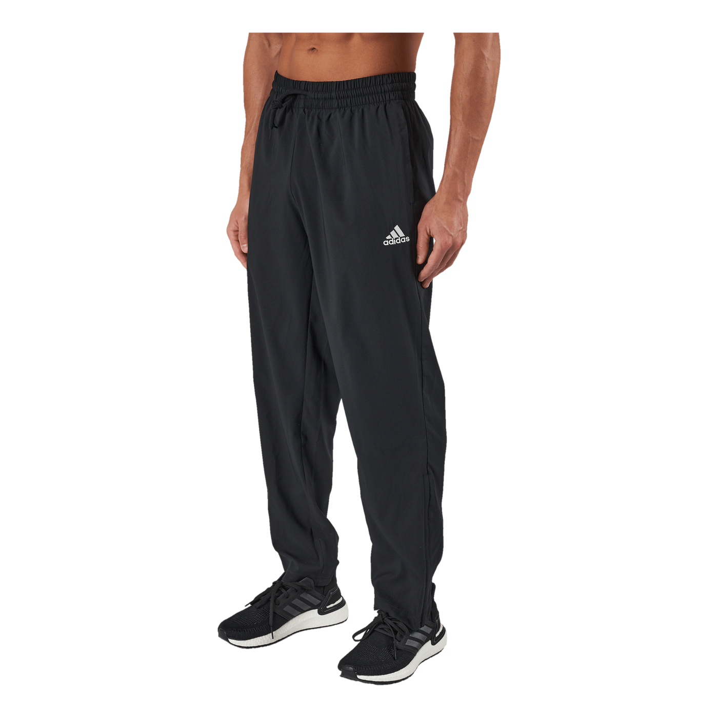 AEROREADY Essentials Stanford Open Hem Embroidered Small Logo Tracksuit Bottoms Black