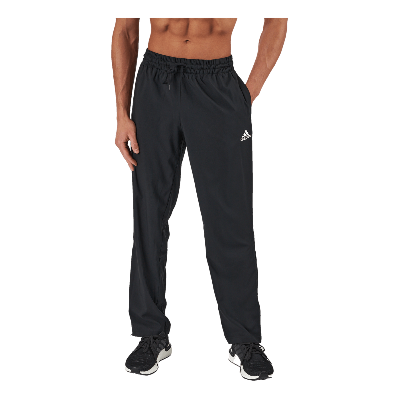 AEROREADY Essentials Stanford Open Hem Embroidered Small Logo Tracksuit Bottoms Black