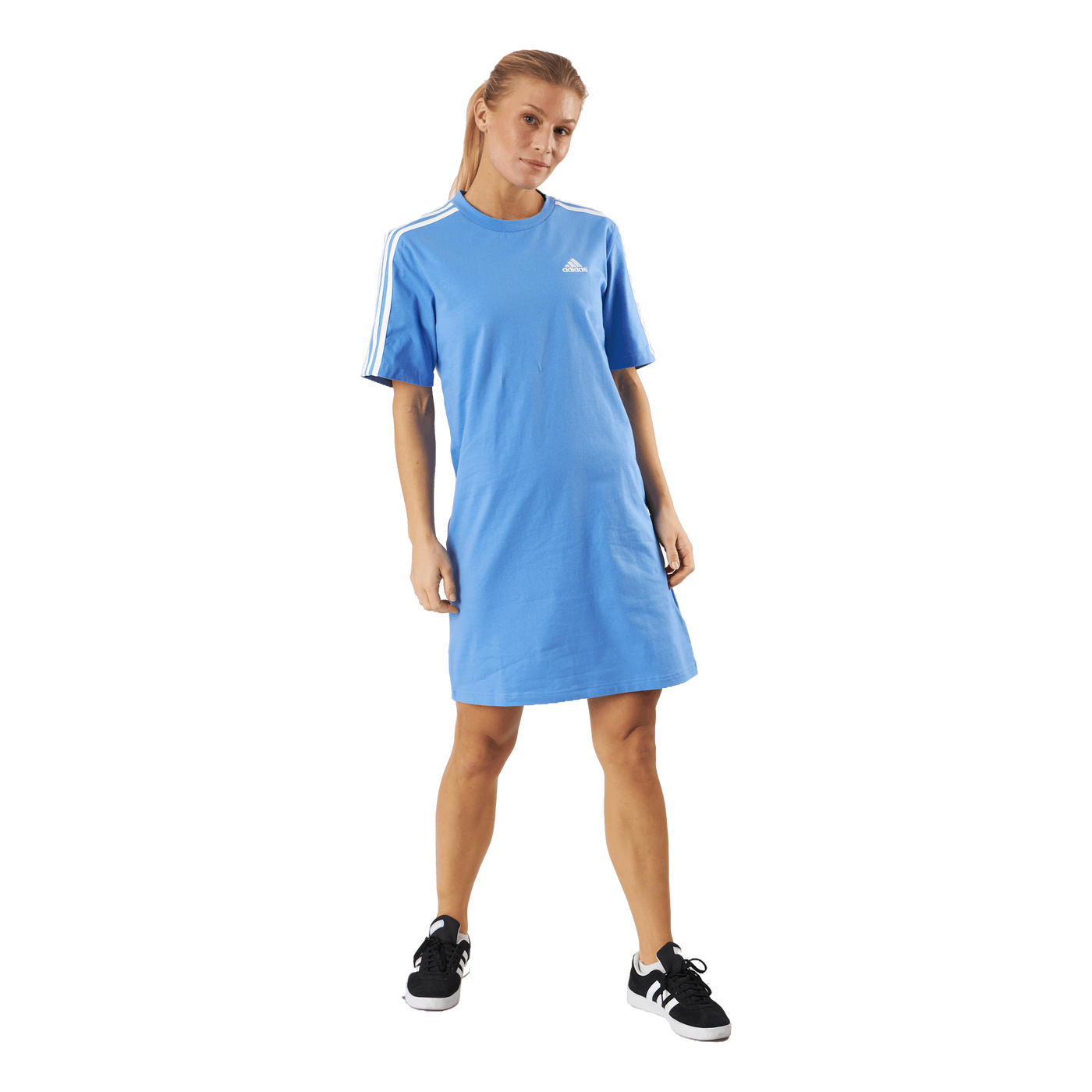 Essentials 3-Stripes Single Jersey Boyfriend Tee Dress Blufus/White