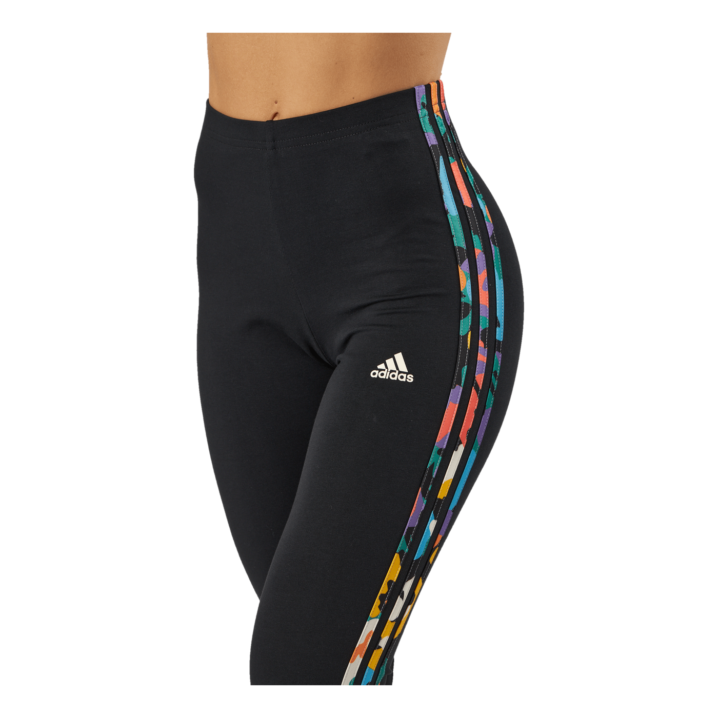 Essentials 3-Stripes High-Waisted Single Jersey Leggings Black