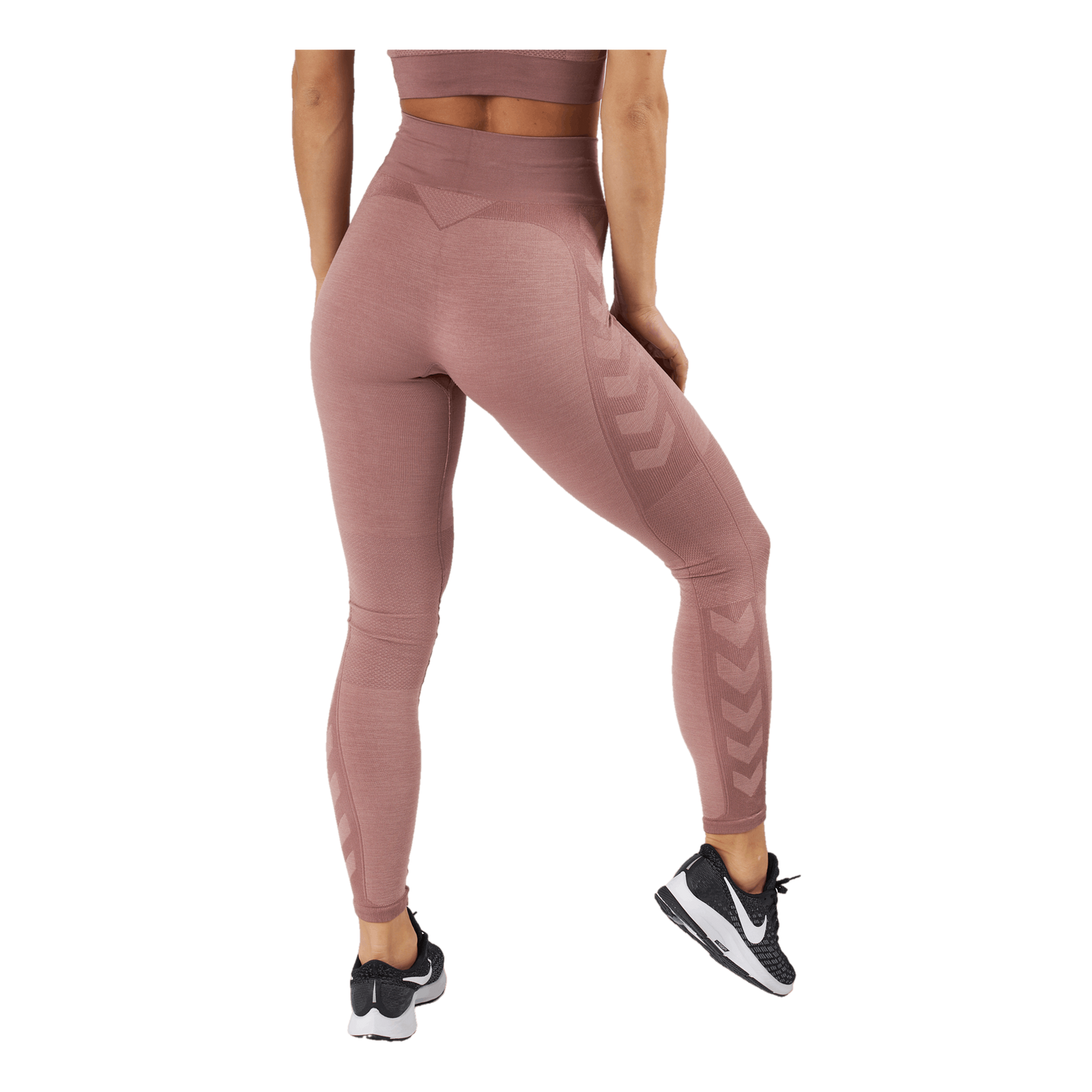 Hmlclea Seamless Mid Waist Tig Woodrose/rose Taupe Melange