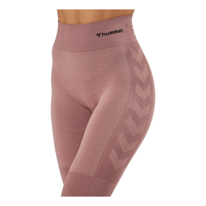 Hmlclea Seamless Mid Waist Tig Woodrose/rose Taupe Melange