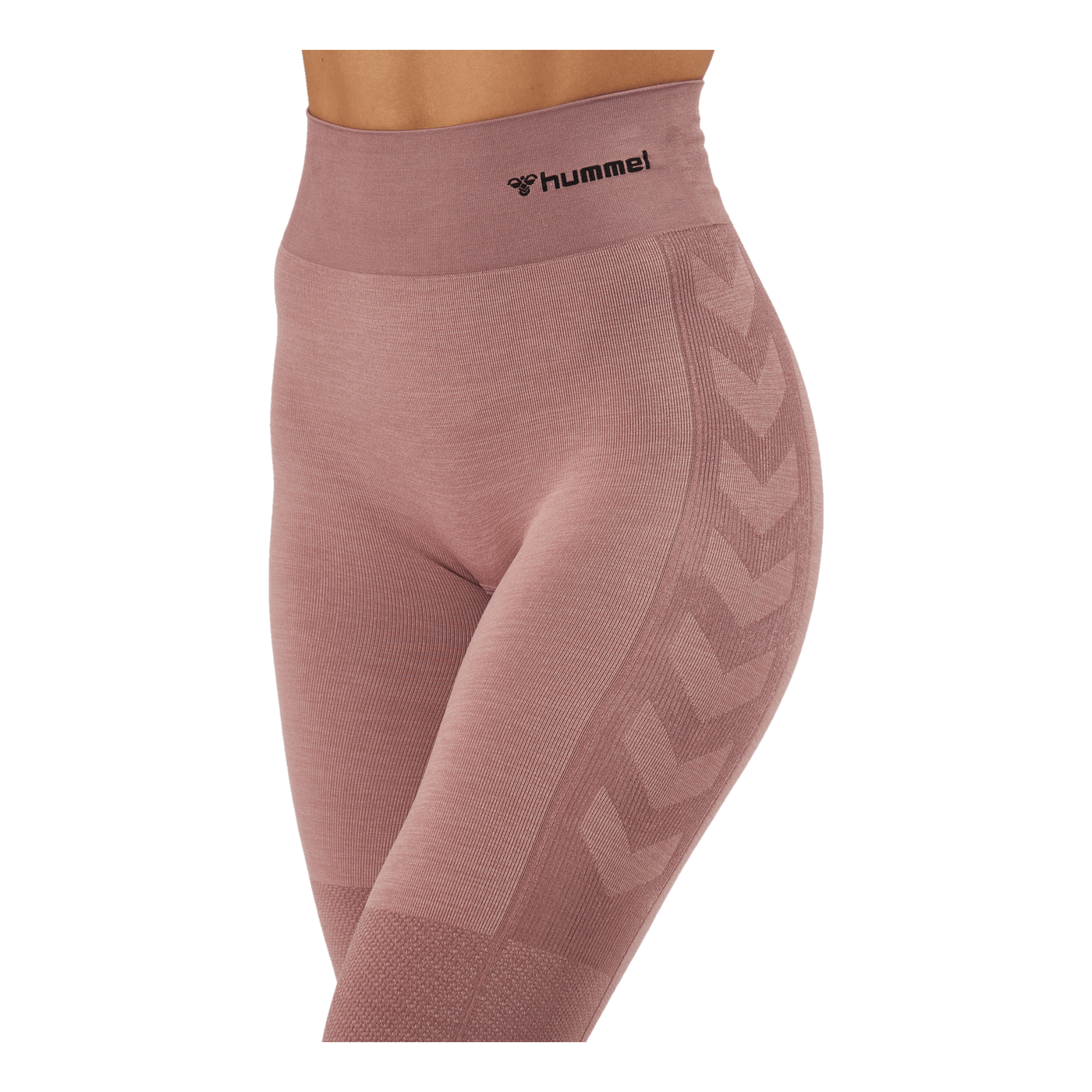 Hmlclea Seamless Mid Waist Tig Woodrose/rose Taupe Melange