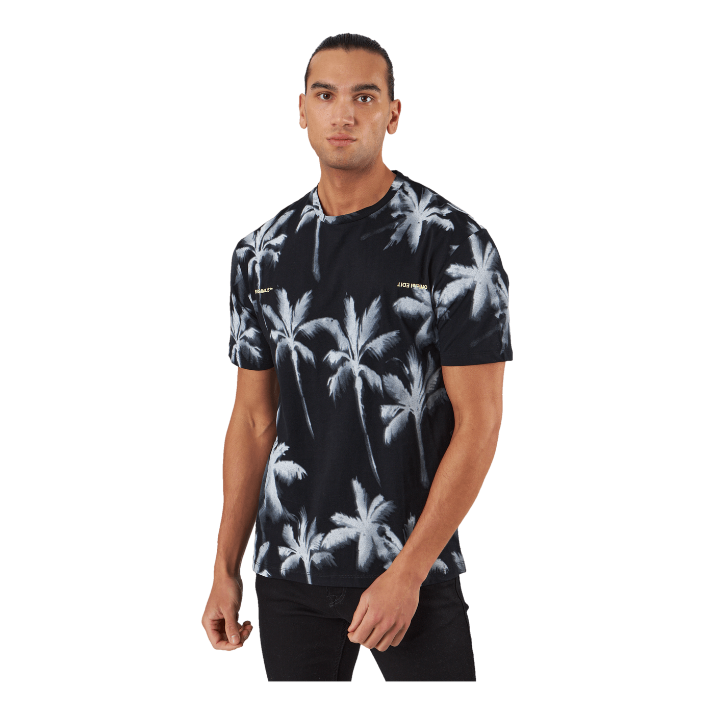 Palm Tree Print T-shirt Blue