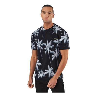 Palm Tree Print T-shirt Blue