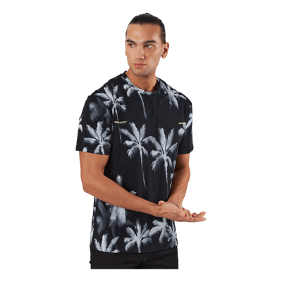 Palm Tree Print T-shirt Blue