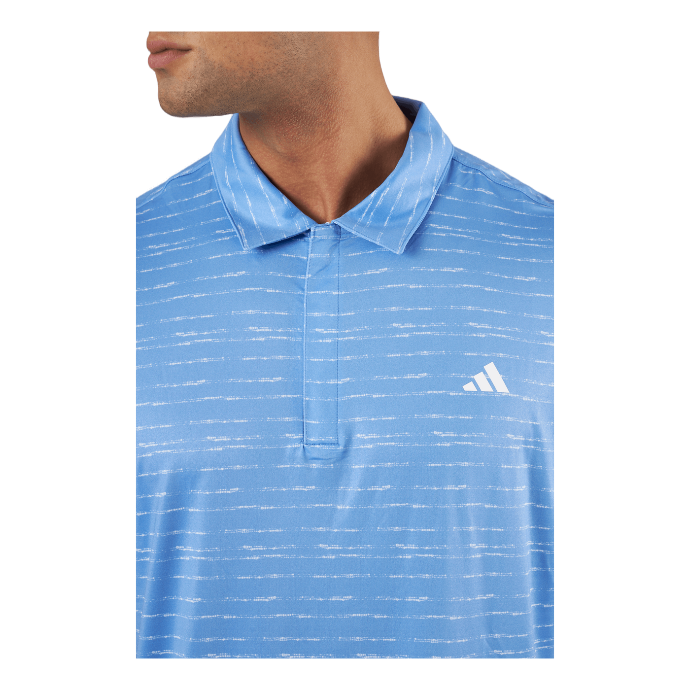 Stripe Zip Golf Polo Shirt Blufus/White