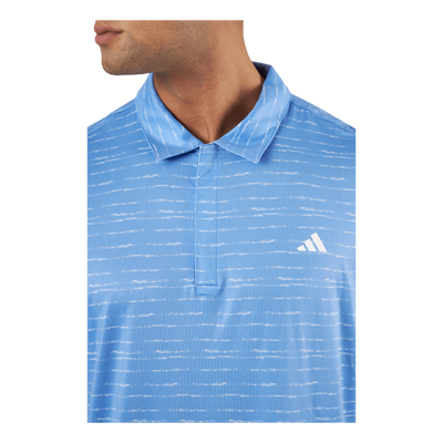 Stripe Zip Golf Polo Shirt Blufus/White