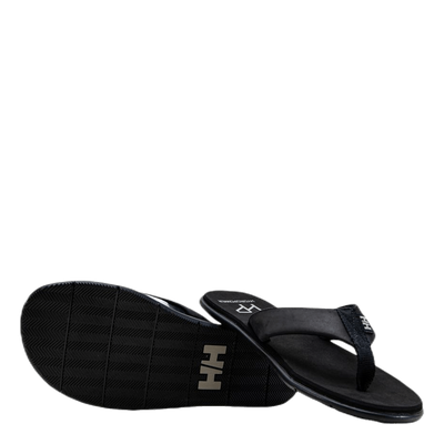 Seasand Leather Sandal Black