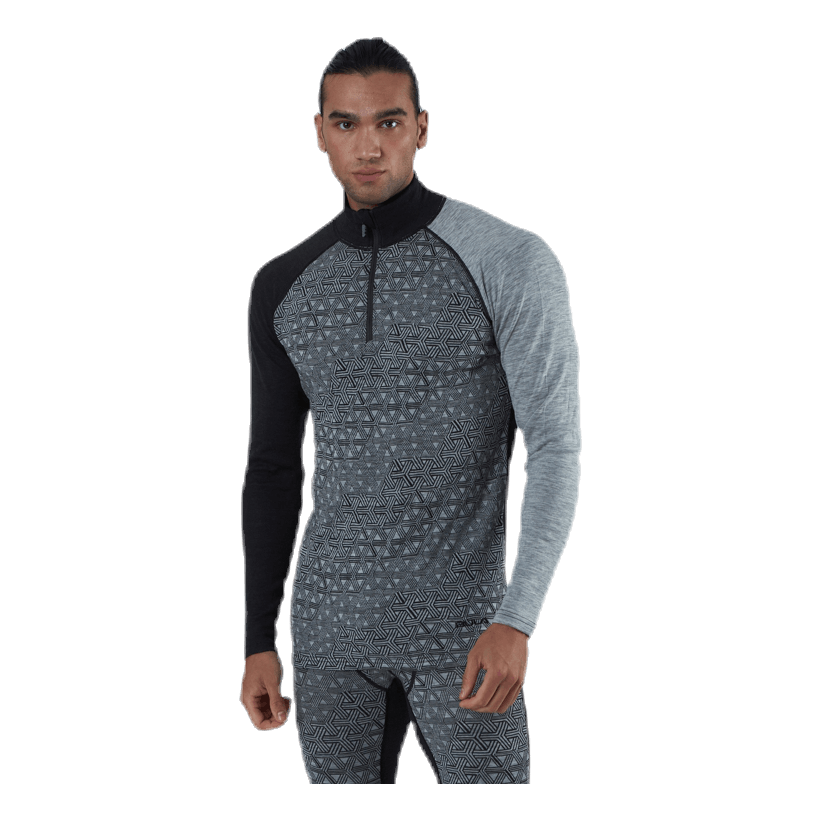 Geo Merino Wool Halfzip Grey
