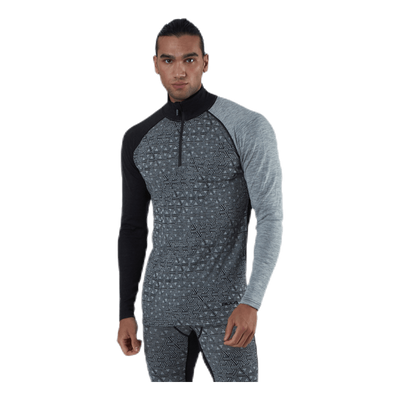 Geo Merino Wool Halfzip Grey