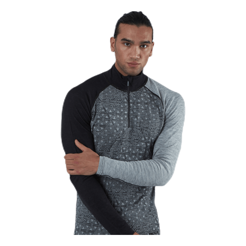 Geo Merino Wool Halfzip Grey