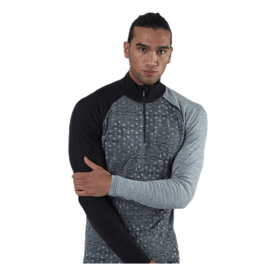 Geo Merino Wool Halfzip Grey