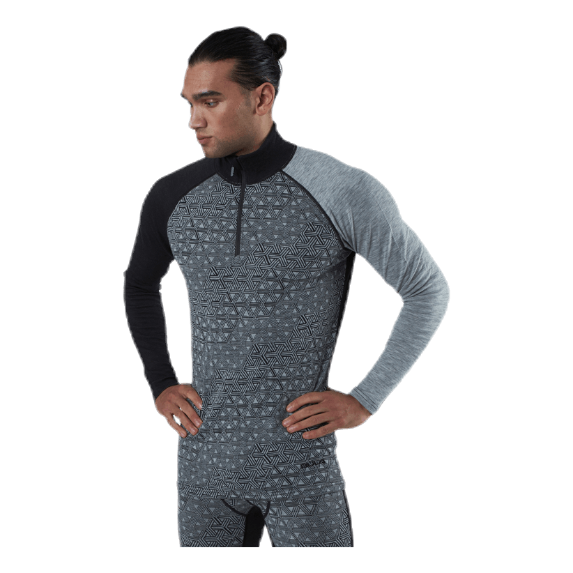 Geo Merino Wool Halfzip Grey
