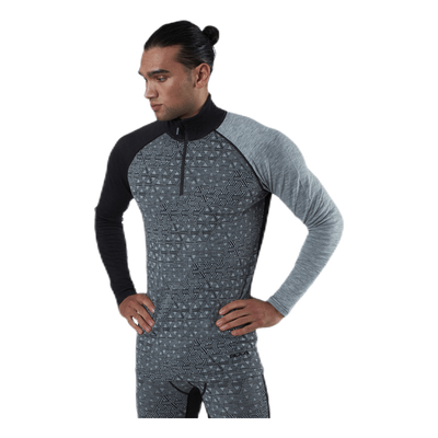 Geo Merino Wool Halfzip Grey