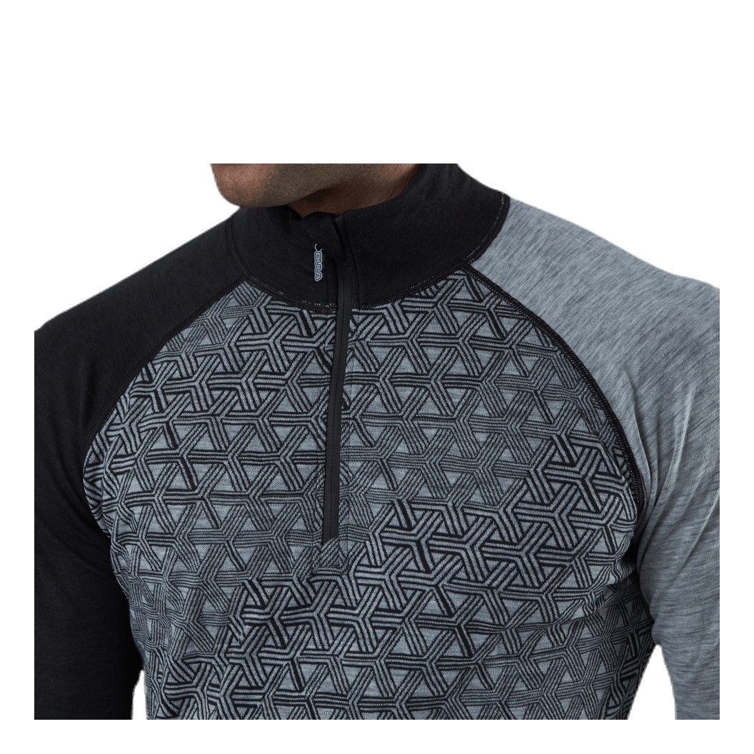 Geo Merino Wool Halfzip Grey