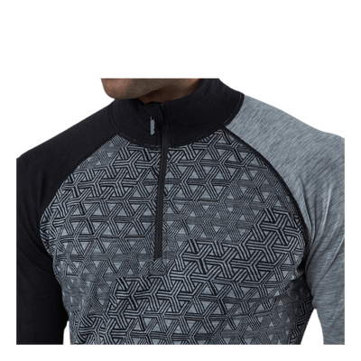 Geo Merino Wool Halfzip Grey