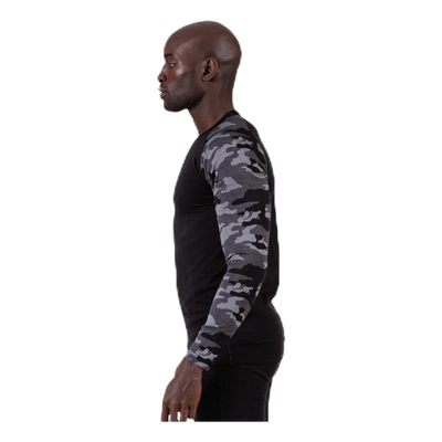 Camo Merino Wool Crew Black
