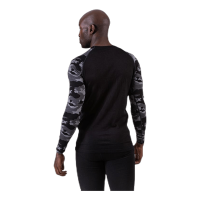 Camo Merino Wool Crew Black