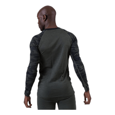 Camo Merino Wool Crew Green
