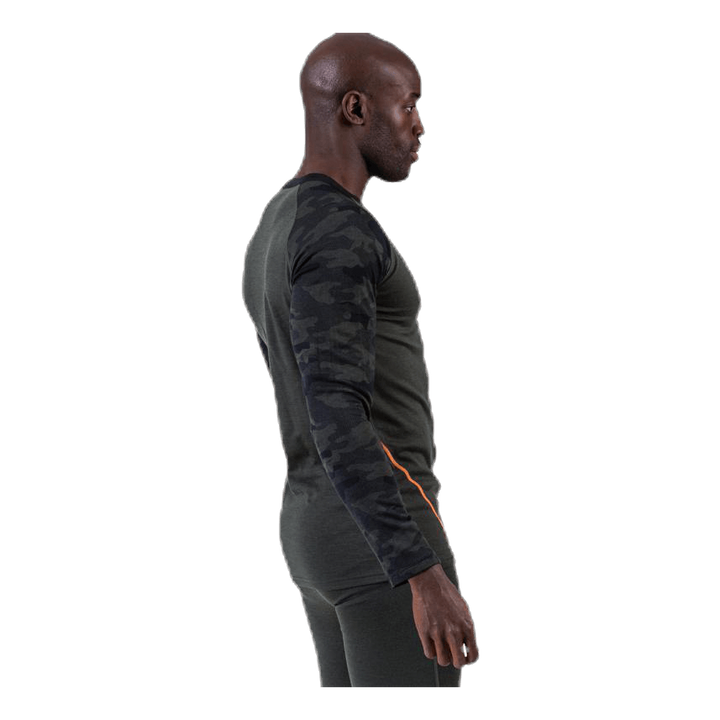 Camo Merino Wool Crew Green