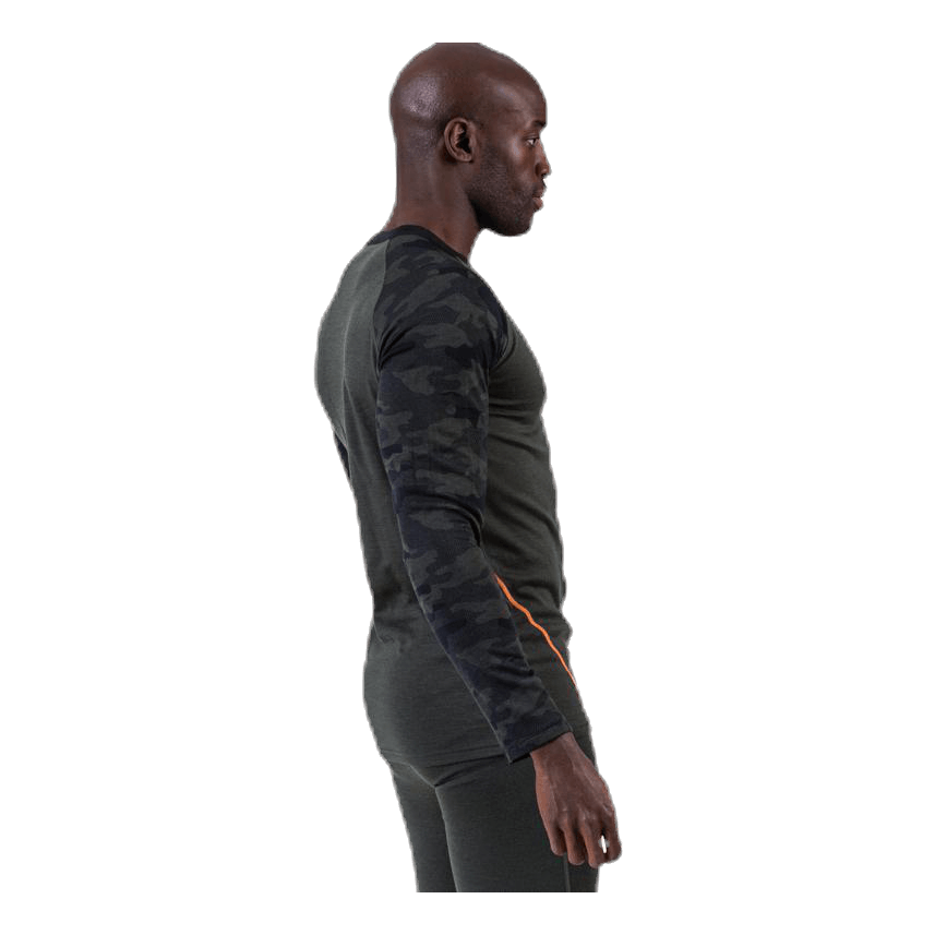 Camo Merino Wool Crew Green