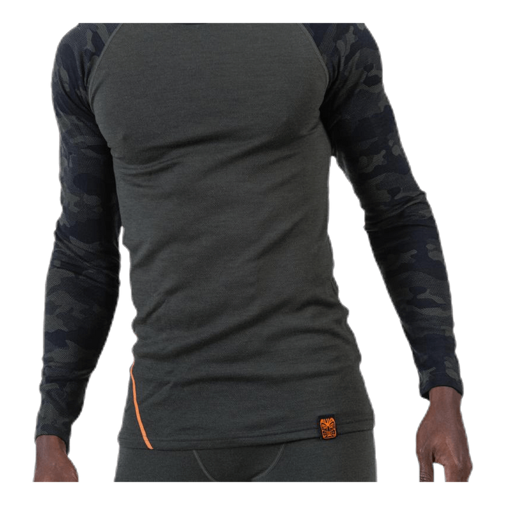 Camo Merino Wool Crew Green