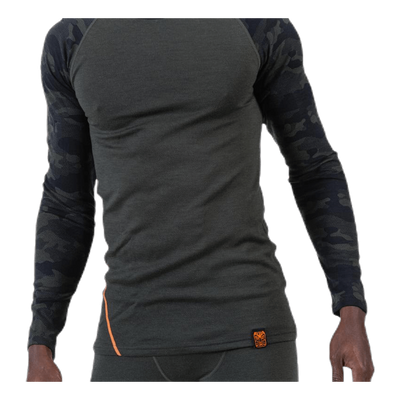 Camo Merino Wool Crew Green