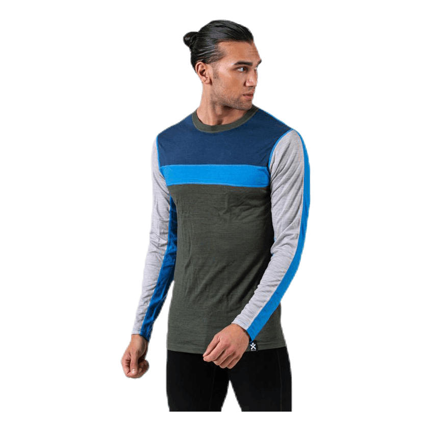 Retro wool Crew Green/Grey