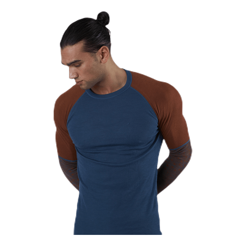 Geo Halfsleeve Crew Blue/Red