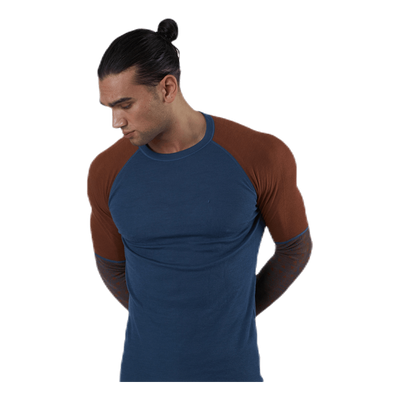 Geo Halfsleeve Crew Blue/Red