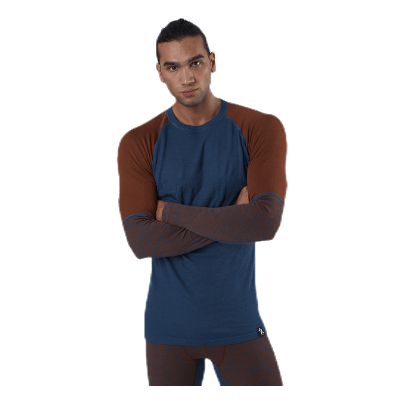 Geo Halfsleeve Crew Blue/Red