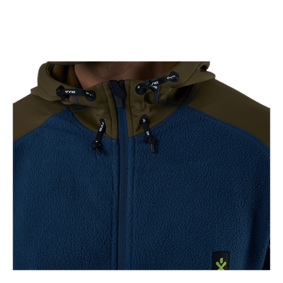 Fleece Zip Hood Blue/Green