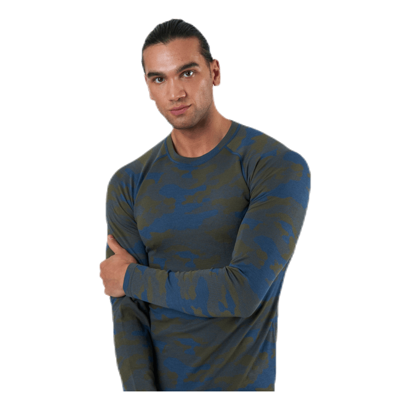Camo Merino Wool Crew Blue/Green