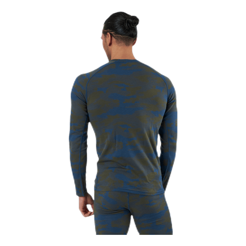 Camo Merino Wool Crew Blue/Green