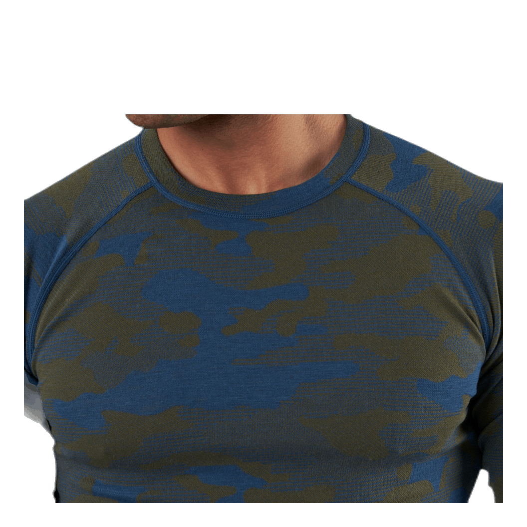 Camo Merino Wool Crew Blue/Green
