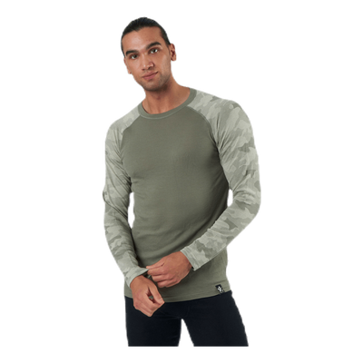Camo Merino Wool Crew Beige