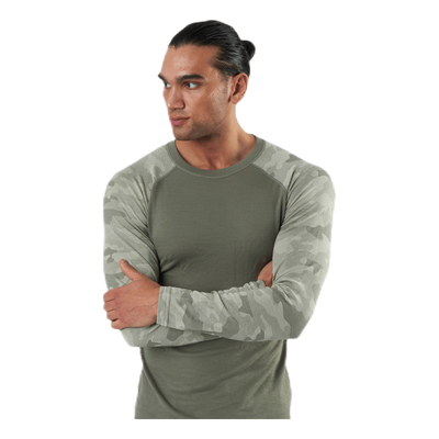 Camo Merino Wool Crew Beige