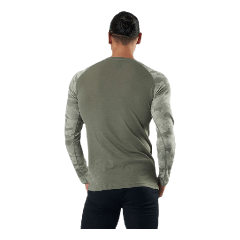 Camo Merino Wool Crew Beige