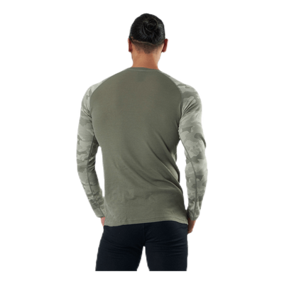 Camo Merino Wool Crew Beige