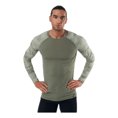 Camo Merino Wool Crew Beige