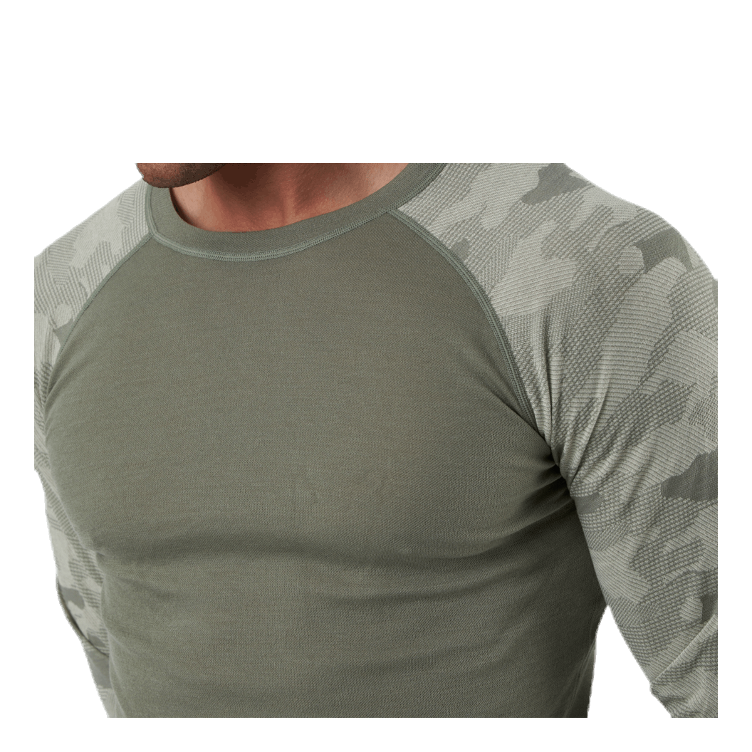 Camo Merino Wool Crew Beige