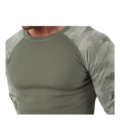 Camo Merino Wool Crew Beige