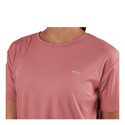 Logo Ribbed Tee Pink